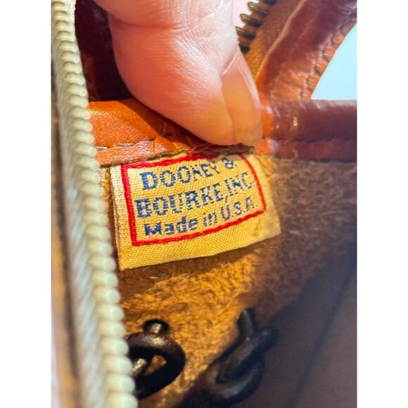 Vintage 1980’s Dooney & Bourke All-Weather Leather Satchel Purse British Tan - Picture 9 of 12